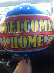Welcome Home balloon meant for war veterans